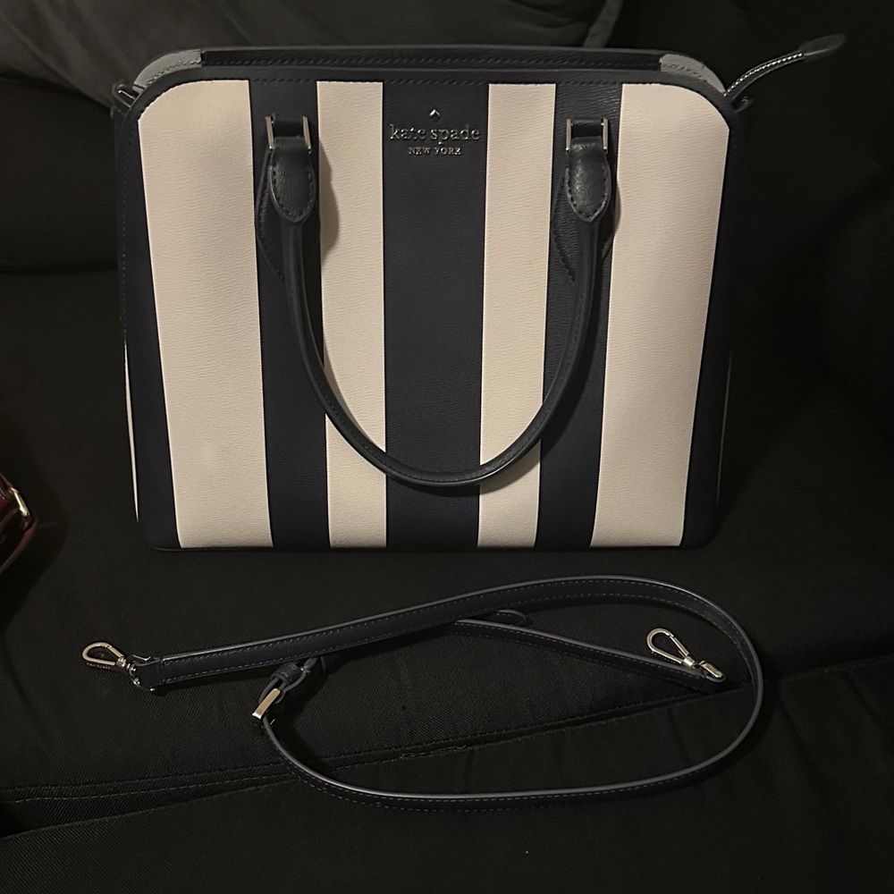 Kate Spade Navy and Cream Striped Women's Bag